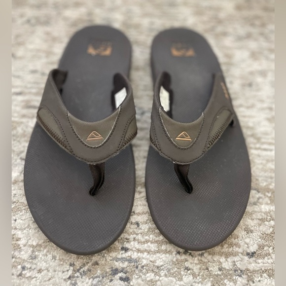 Reef Fanning BOTTLE OPENING Flip Flops Mens Size 12 Brown Sanda - Picture 3 of 8